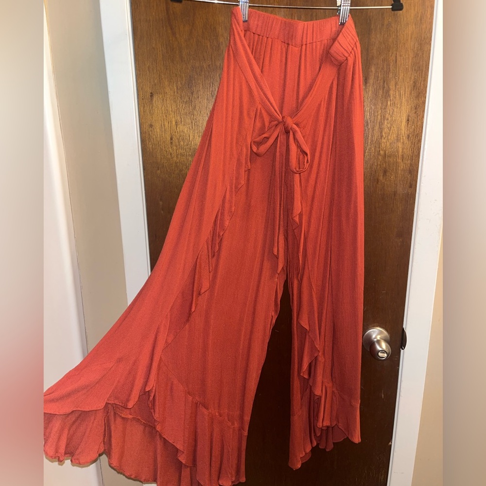 ILLA ILLA Burnt Orange Flowy Pants